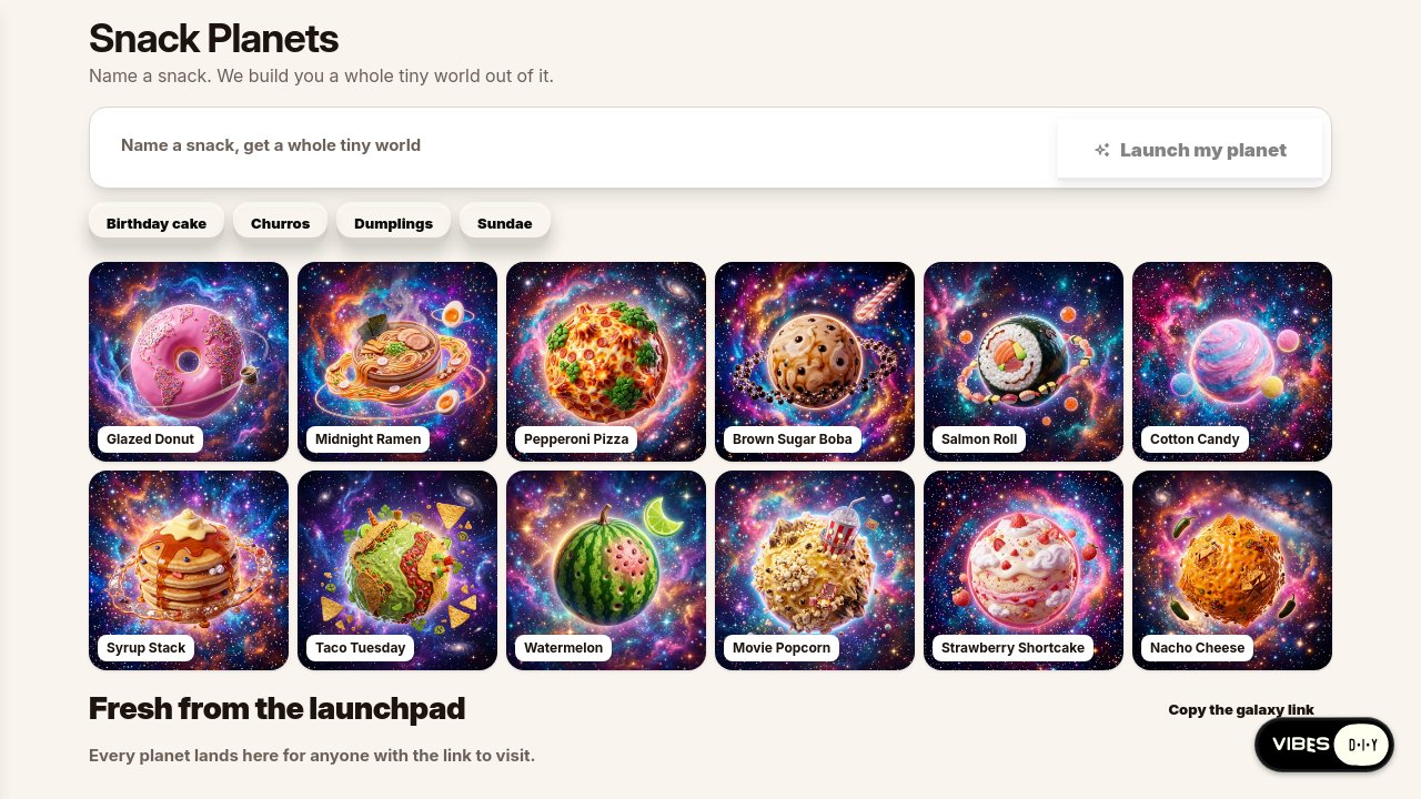 Screenshot of Snack Planets